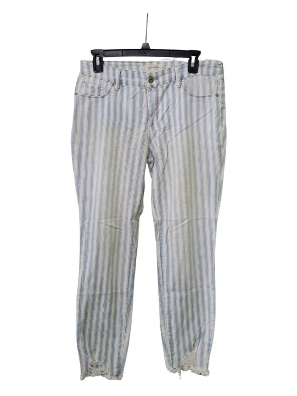 Jessica Simpson 'Kiss Me' Striped Ankle Skinny Jeans | Frayed Hem - Size 28
